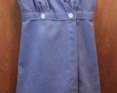 REDUCED,  VINTAGE Custom-made Summer Sleeveless Empire Waist Wrap-front  Dress