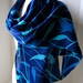 Silk Scarf, Hand Painted - Butterfly Meadows in Cobalt, Sapphire Blue - READY TO SHIP