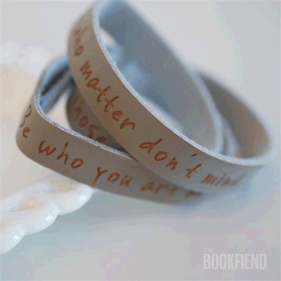 Be who you are --- engraved leather cuff