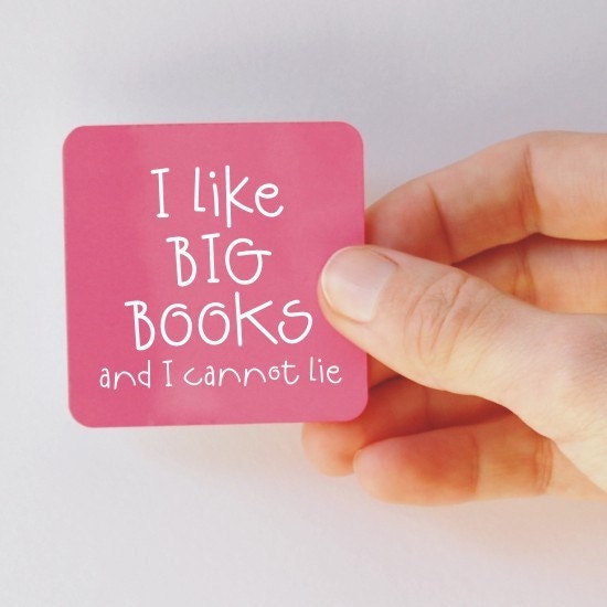 i like big books square magnet