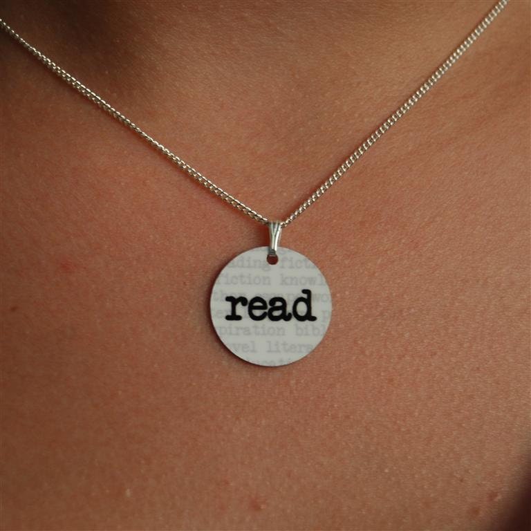 read charm necklace