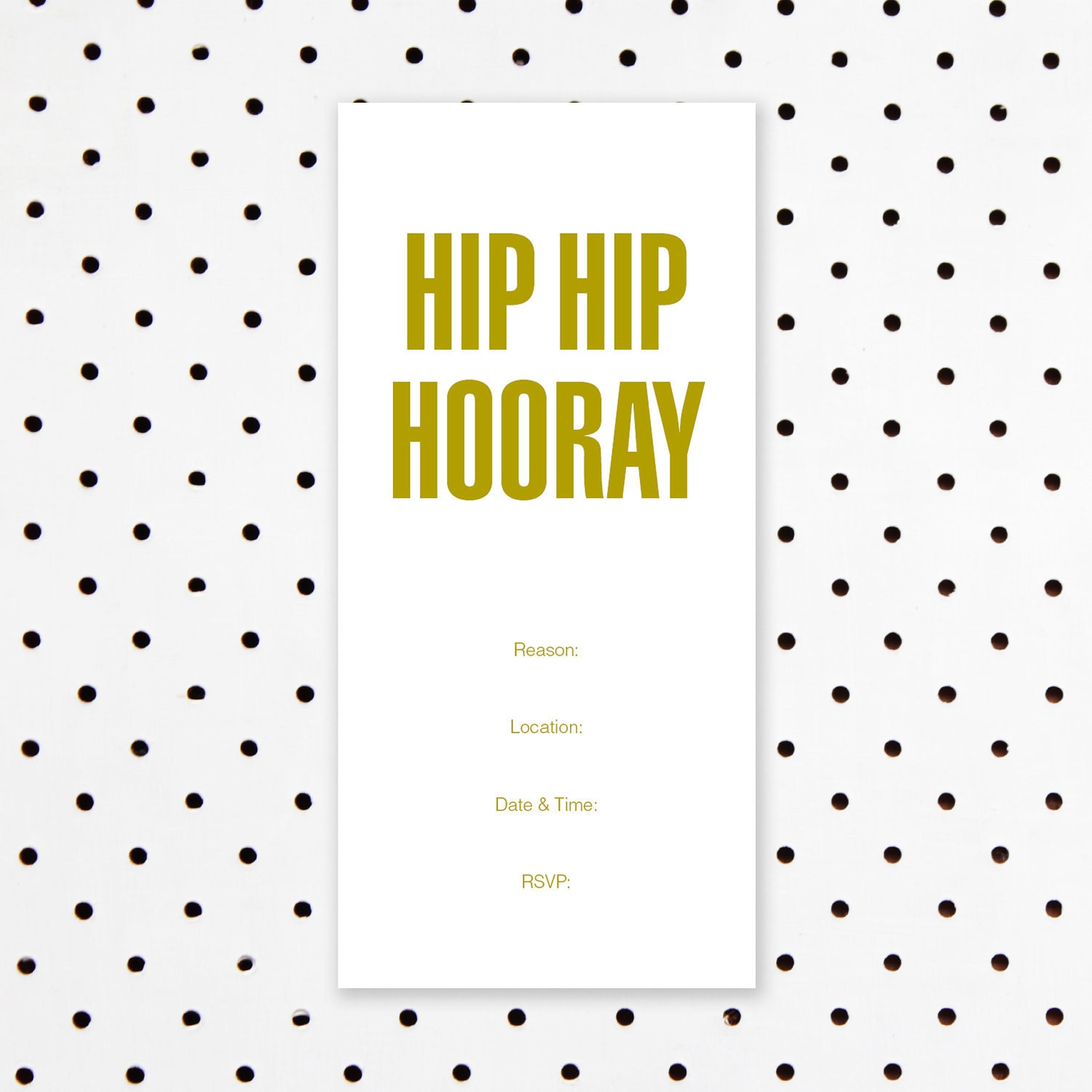 Oi 'Hip hip hooray' fill-in invitation (10pk)