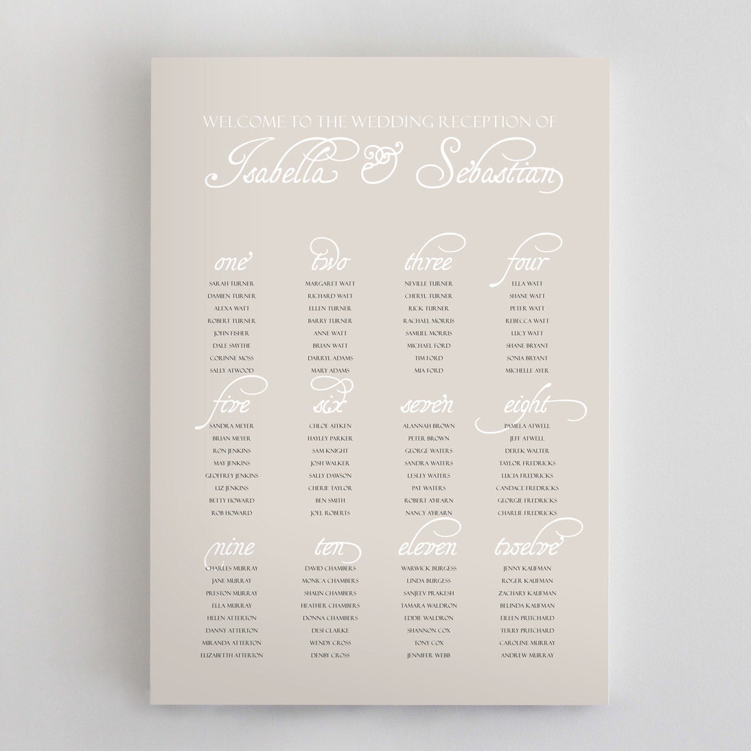 Heirloom seating chart