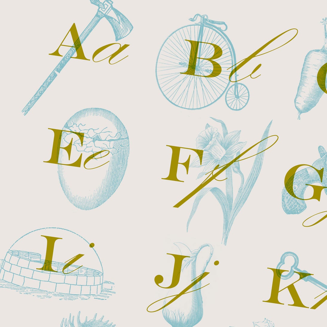 Regency alphabet print