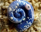 Lampwork Glass Bead Blue Purple Ammonite SRA