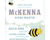 Custom Birth Print-Bumblebees-8x10