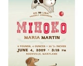 Custom Birth Print - Puppies - 8x10