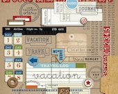 Travel Mixed Media - Digital Scrapbooking Elements for Vacation  INSTANT DOWNLOAD