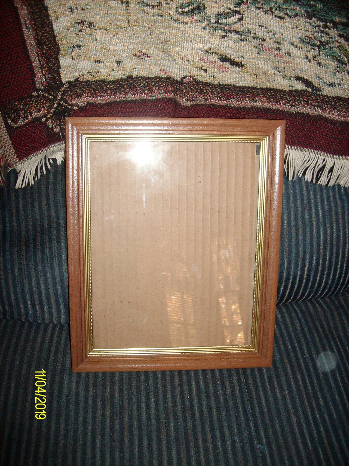 VinTage 9 x 11 BroWn WooD and GoLd PlaTed FraMe--FREE SHIPPING in the US