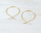Gold Hoop, "Fish Earring"