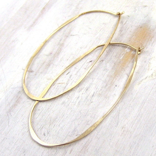 Large Gold Oval Hoop