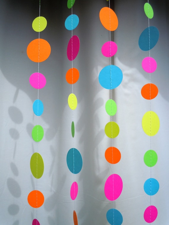 Neon Paper Circle Garland