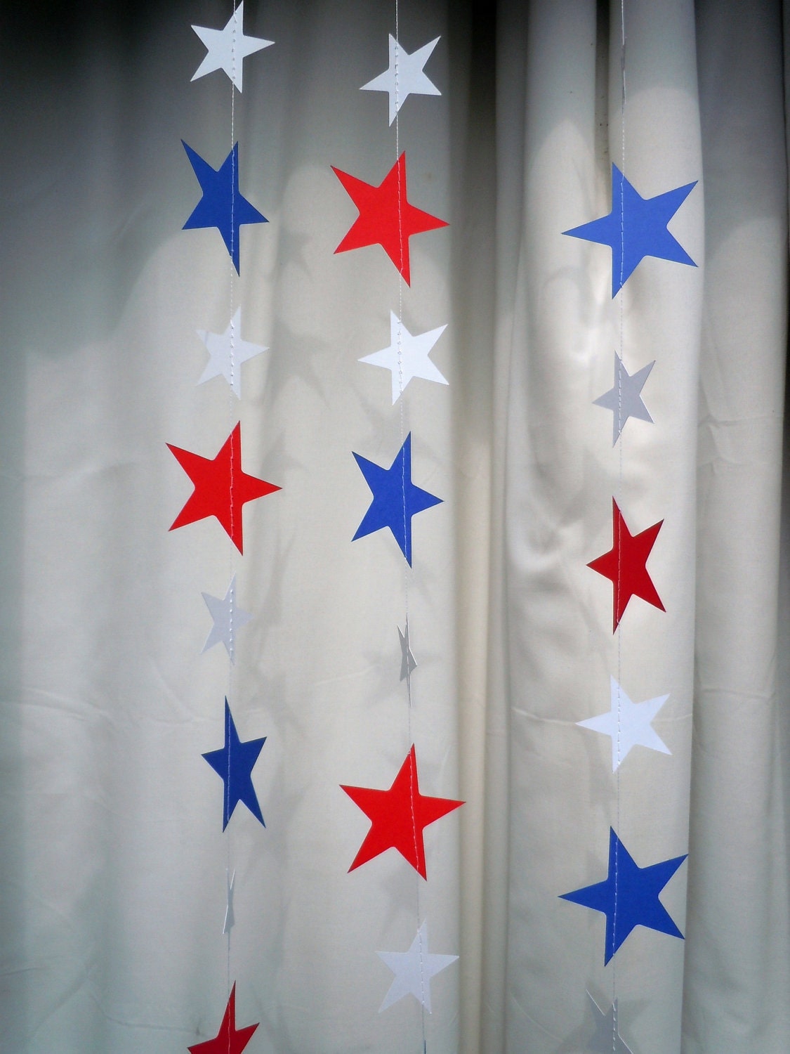 Red, White, and Blue Patriotic Stars Paper Garland