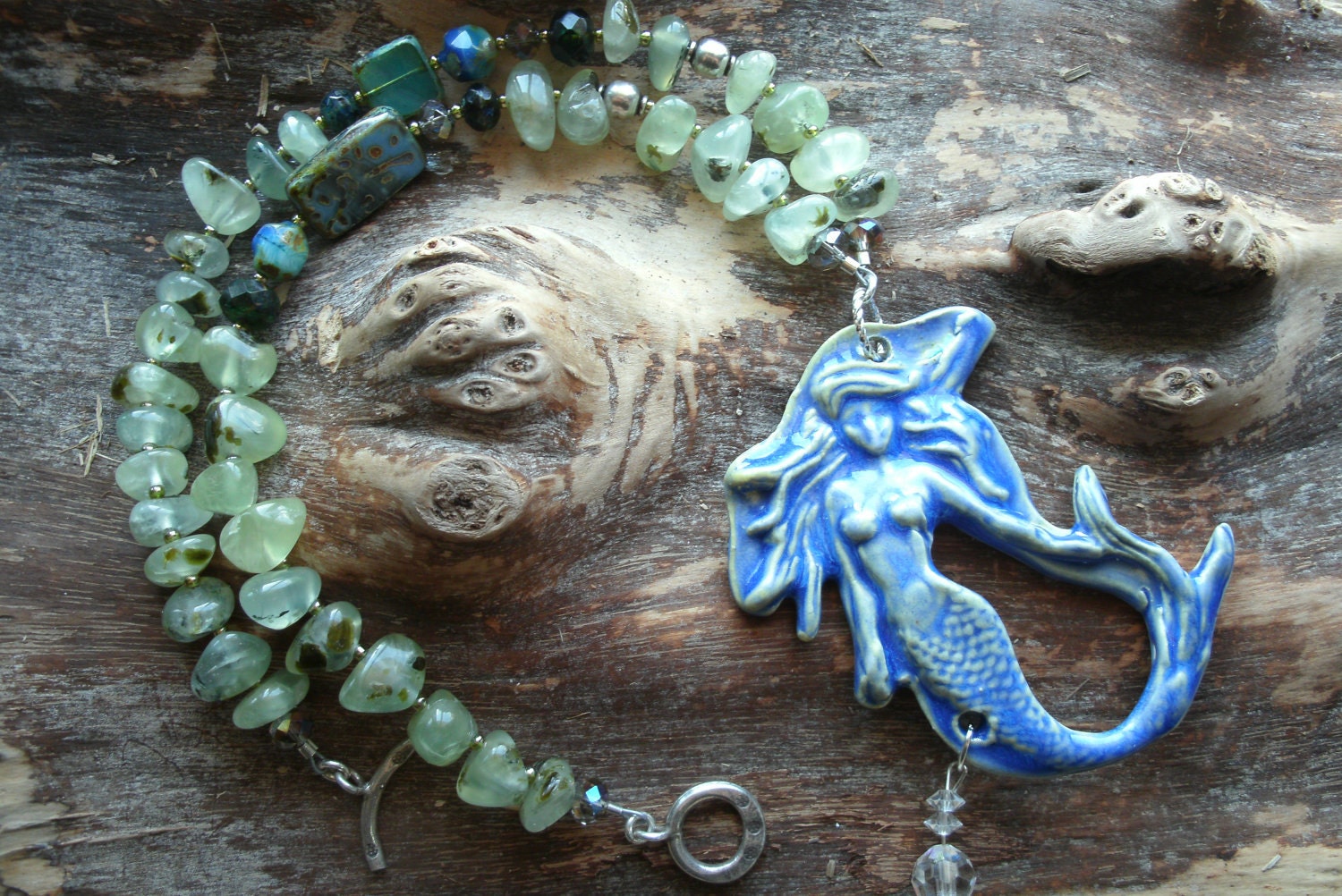 Stoneware clay Mermaid pendant
