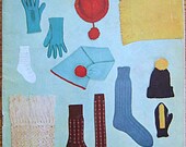 Vintage 50's Spinnerin Handknit Accessories Book Volume 120, Knit and Crochet Projects, Socks, Scarf, Mittens, Gloves, Hats, Shawls, Purse