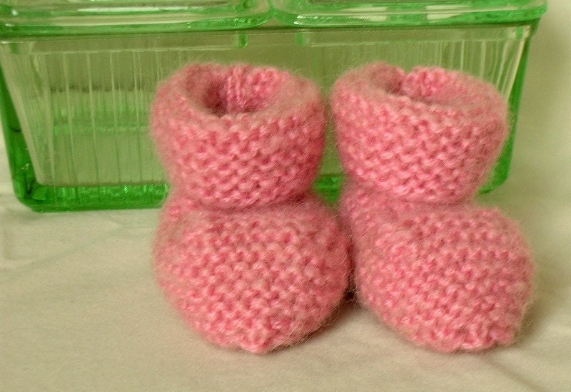 Knit Booties "Retro Rose"