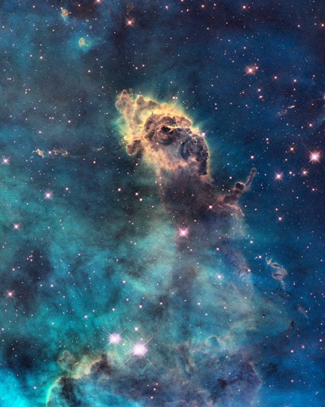 Jet in Carina Nebula 5x7-inch Photo Card on Glossy Paper with a Plain Paper Back