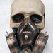 STEAMPUNK Chemical Nuclear Fall Out Biological Warfare Respiratory Gas Mask with Spikes-A BURNING MAN Must Have - Antique Brass Look