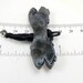 Steel Blue Wing Dragonfly Pendant Steampunk W/Black Wire Crystal Clear