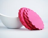 24 Hot pink Scalloped circles (3.0 Inches) Textured Cardstock A175 Il_170x135