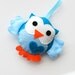Eco friendly owl Plush toy, Blue and Baby Blue big eyes Owl A328