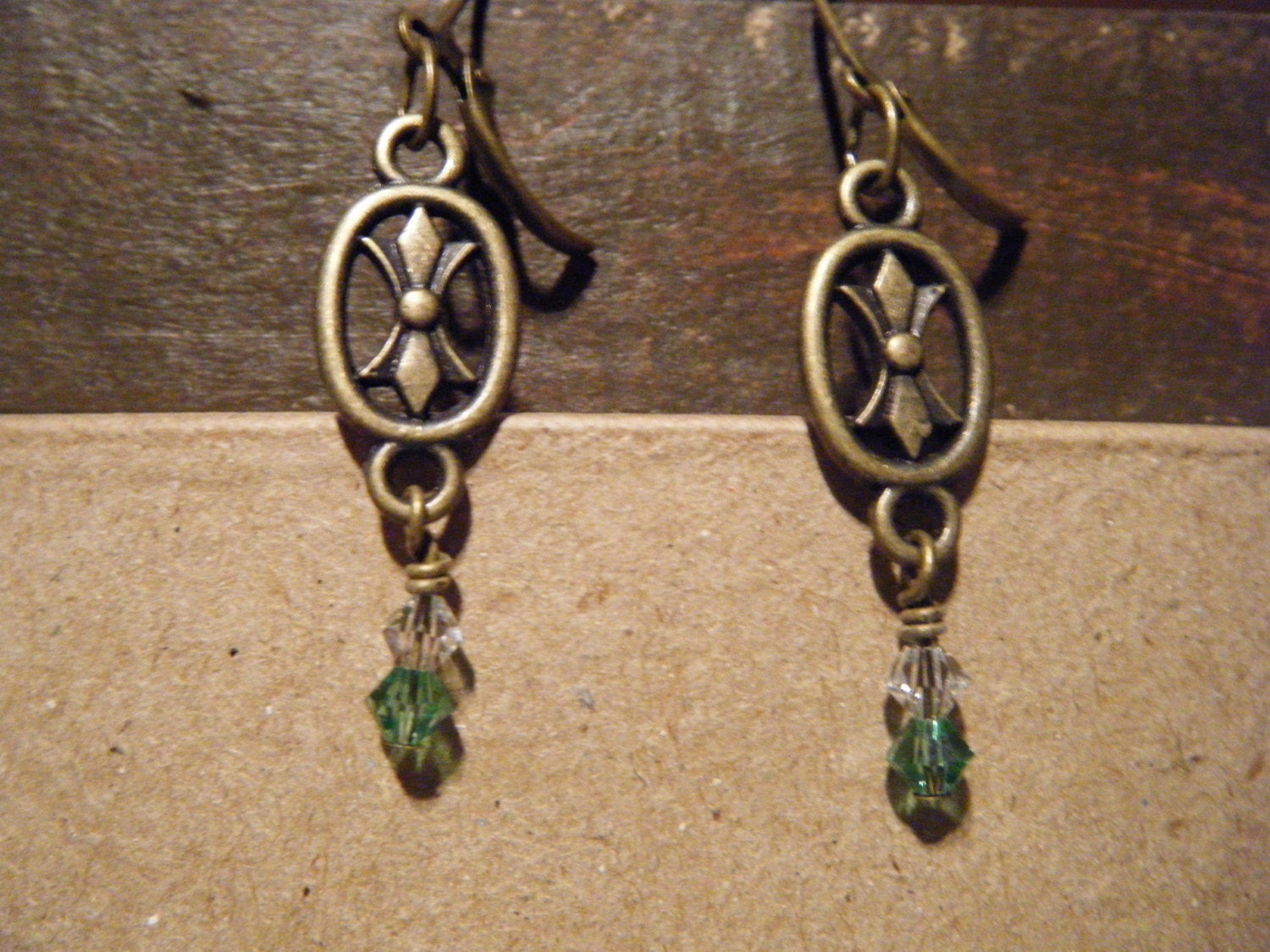 Antiqued brass earrings