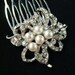 Vintage Style Pearl and Rhinestone Hair Comb /  wedding hair comb bridal rhinestone hair comb pearl hair comb art deco