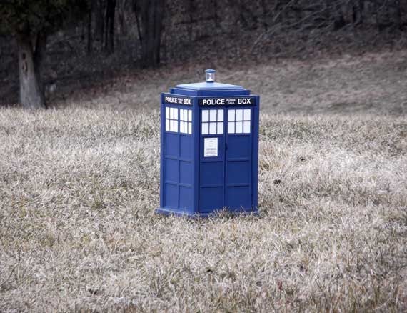 Doctor Who inspired TARDIS police phone box / TARDIS box / wood cabinet / wood box -- lights up --