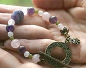 Fertility Bracelet - ORGANIC - Available in SILVER ONLY- Agate, Moonstone, Rose Quartz, Amethyst, Jade, Elephant charm