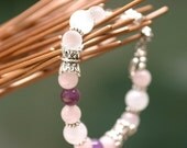 Fertility Bracelet - BUTTERFLY - The Original - Moonstone, Rose Quartz, Amethyst - Turtle charm
