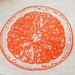 Natural Flour Sack Tea Towel - Orange Slice - Hand Screen Printed