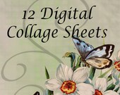 BUNDLE DISCOUNT - Digital Collage Sheet - Clip Art Elements- Digital Scrapbooking-Best Deal- Choose 12 Collage Sheets