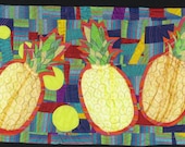 Handmade Art Quilt - DANCING PINEAPPLES