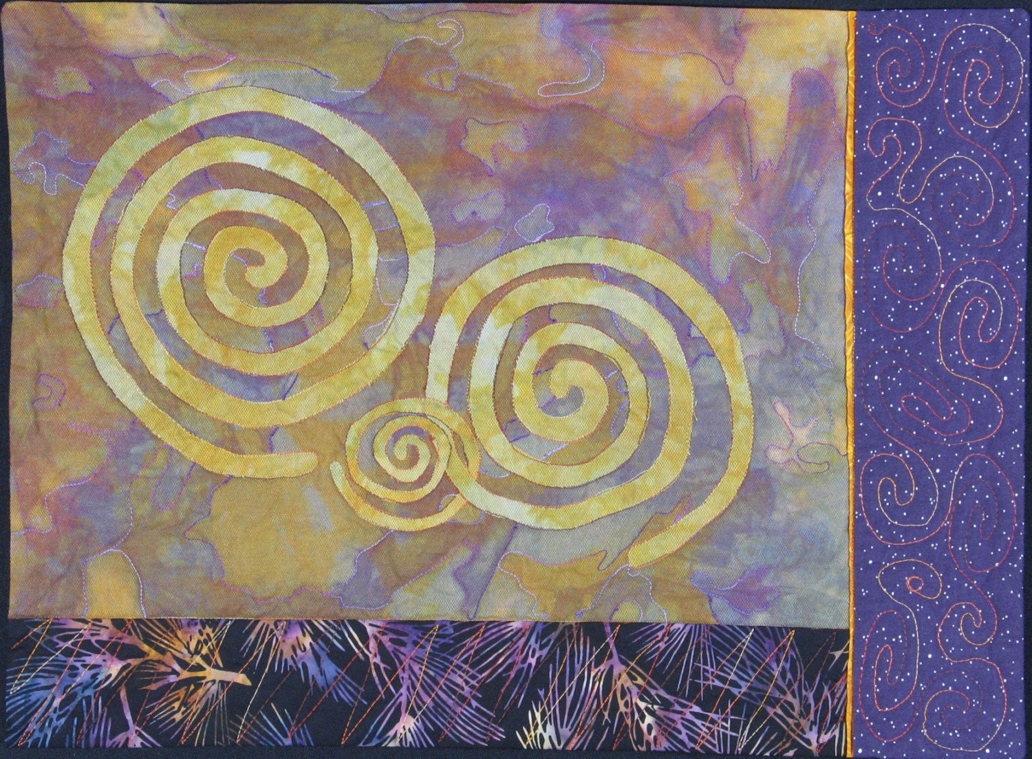 Handmade Art Quilt - ANCIENT SPIRALS