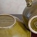 Mccoy Pitcher and Bowl Large, Turkey , Avocado green with Bird pitcher basin Made in USA Folk Art