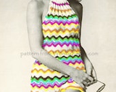 Crochet Swimsuit 276 Vintage Pattern PDF Ripple One Piece from WonkyZebra