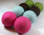 Wool Dryer Balls - Neopolitan - Set of 8 Eco Friendly - Can be scented or unscented