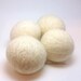 Wool Dryer Balls - Undyed & Natural Set of 4 Eco Friendly - Can Be Scented or Unscented