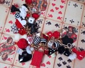 Stumble Theough Wonderland Red Black and White Alice in Wonderland themed Toy Box Charm Bracelet