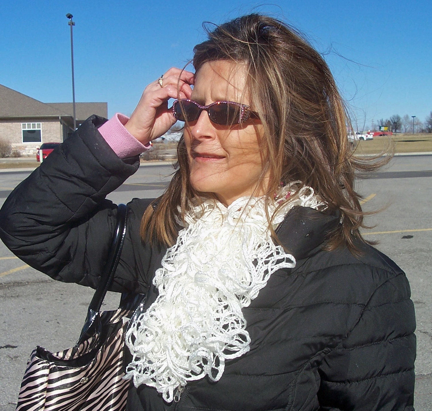 Katia Triana Ruffle Scarf - White