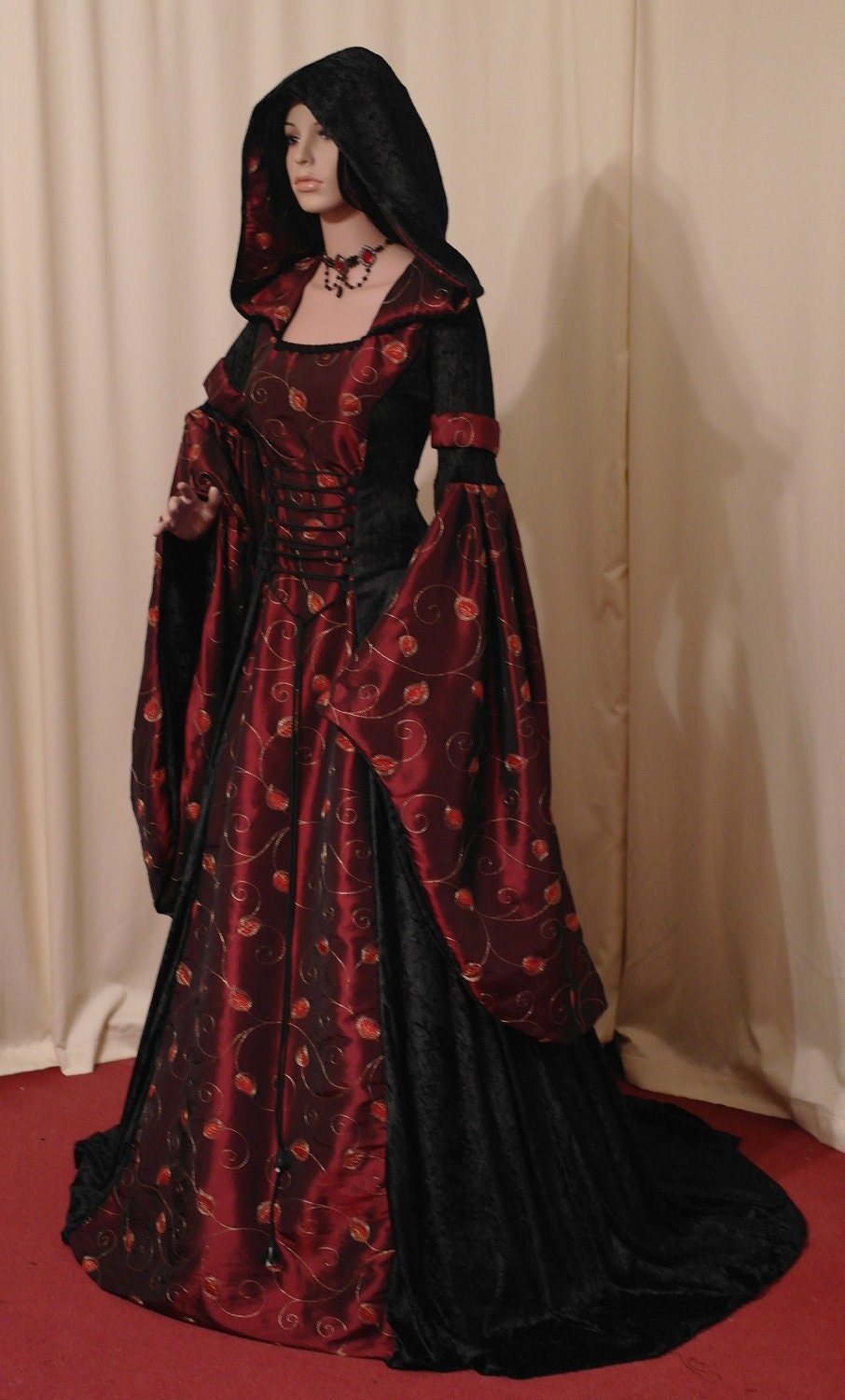 medieval renaissance VAMPIRE HALLOWEEN wedding handfasting dress custom made