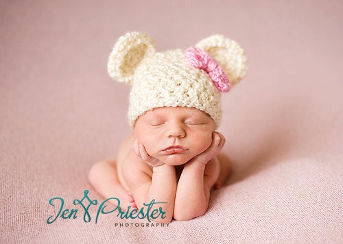 Homespun Bear Beanie