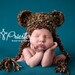 Teddy Bear Earflap Hat--Newborn Photography Prop