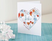 Blank Bébé Baby Gift Card in Blues and Reds