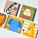 5 Piece Original Painting Canvas Animal Nursery Set- Lion, Monkey, Elephant, Giraffe, and Zebras OH MY