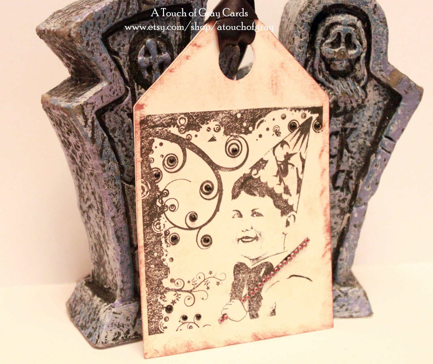 Halloween Gift Tags - I'll Put A Spell On You - Vintage Inspired Handmade Halloween Oversized Tags (Set of 5)