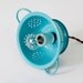 Mini Kitchen Colander Pendant Light - Tiffany Blue Enamel // Vintage Style Cloth Covered Twisted Cord & Bakelite Plug