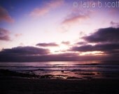 Purple Beach Sunset  - 8x10 Fine Art Photograph print ocean sea beach
