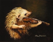 Hedgehog art - Serenade - 8x10 photo print