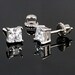 2.6ct Ice on Fire Diamond CZ Screw Back Stud Earrings, 6mm Princess Cut 925 Silver, 206-0779